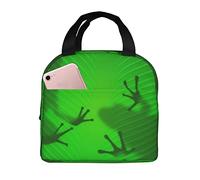 Borsa Pranzo Tropical Frog Shadow On Leaves Borsa Per Il Pranzo Resistente All'Acqua A Prova Di Perdite Borse Da Picnic, Per Ufficio, Campeggio, Lavoro, 20x22cm