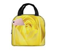 Borsa Pranzo Yellow Flower Valentine'S Day Borsa Frigo Più Calda Resistente Pieghevole Donna Borse Frigo, Per Ufficio, Shopping, Lavoro, 20x22cm
