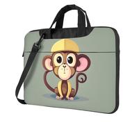 Borsa pratica con stampa di scimmie carine, elegante e protettiva, borsa morbida versatile per donne e uomini, Nero , 14 inch