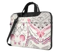 Borsa protettiva per computer portatile con stampa cane e Paris Towe, borsa versatile per computer, morbida, unisex, unica, Nero, 15.6 inch