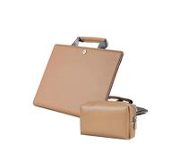 Borsa protettiva per laptop da 15,4 pollici, colore kaki, con tasca per alimentatore.