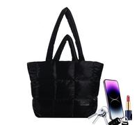 Borsa Puffer da donna - Borsa a tracolla imbottita | Borse Shopper leggere, per cuscino, borse a mano moderne per uso quotidiano, viaggi, lavoro, uscite casual, borsa Hobo, nero, Consulte la