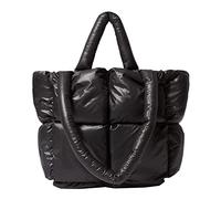 Borsa Puffer Tote per le donne, borsa trapuntata Puffy, borsa a tracolla imbottita in cotone leggero invernale, borsa Tote con imbottitura in piuma d'oca, nero, 360*280*125mm/14.17*11.02*4.92",