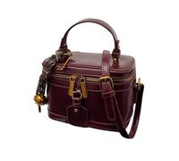 Borsa quadrata da donna in poliuretano, stile retrò, piccola scatola quadrata in poliuretano, con manico superiore, porta cosmetici per compleanno, festa della mamma, con cinturino rimovibile per