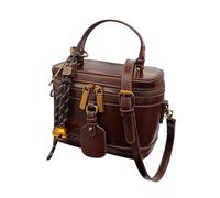 Borsa quadrata da donna | Piccola scatola quadrata in pelle PU | Compleanno festa della mamma versatile moda grande capacità per cosmetici, telefono cellulare, chiavi, Marrone, Refer to description