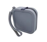 Borsa quadrata della moneta del silicone, piccola borsa dell'oggetto, borsa cosmetica del rossetto, donne della borsa di stoccaggio del cavo, Grigio scuro, Taglia unica