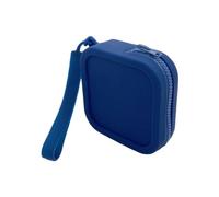 Borsa quadrata della moneta del silicone, piccola borsa dell'oggetto, borsa cosmetica del rossetto, donne della borsa di stoccaggio del cavo, Blu, Taglia unica