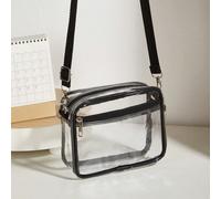 Borsa quadrata mini in PVC trasparente con tracolla regolabile per uso quotidiano, approvata per stadi, 12 x 12 x 6 cm, borsetta trasparente per concerti, eventi sportivi, festival, borsa a tracolla q