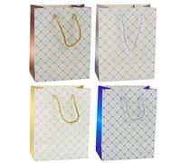 Borsa regalo di carta con cuori lucenti 23 x 18 x 10,5 cm