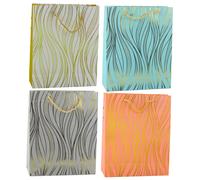 Borsa regalo di carta con onde dorate 32 × 26 × 12 cm