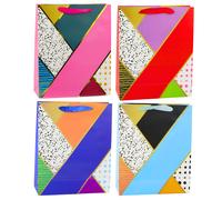 Borsa regalo in carta con motivi geometrici 32 × 26 × 12 cm