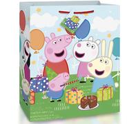 Borsa regalo in plastica grande di Peppa Pig, unica nel suo genere - (1 pezzo) | Resistente e riutilizzabile, perfetta per feste e celebrazioni