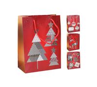 Borsa regalo natalizia L 31 × 40 × 12 cm - motivi di Natale