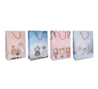 Borsa regalo natalizia L 41,5 × 30 × 12 cm - 4 motivi