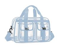 Borsa resistente all'acqua del PVC Carryall per gli appassionati di fitness viaggiatori Oversize Design trasparente amichevole dell'acqua di lacrima borsa sportiva in PVC, blu cielo, Bellezza di massa