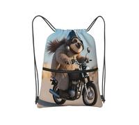 Borsa resistente all'acqua della corda della borsa della palestra di sport con la tasca anteriore della chiusura lampo per il, Cartone animato Sloth Moto, Taglia unica