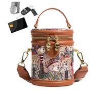 Borsa retrò in pelle, piccola borsa a tracolla con orsetto, pratica per | Borsa da città per passeggiate, accessorio da bicicletta per ciclismo, modello outdoor per il campeggio