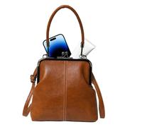 Borsa Retrò - Stile Britannico Retrò, Materiale In Pelle PU, Chiusura Classica A Bacio, Design Compatto | Ideale Per Il Lavoro, Gli Spostamenti, I Viaggi, L'uso All'aperto, Per Riporre Gli Oggetti