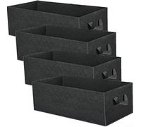Borsa rettangolare in feltro per piantare piante in tessuto non tessuto ispessito contenitore per piante vegetali con manici, confezione da 4 (50 x 30 x 20)