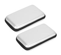 Borsa Rigida Protettiva Portatile in EVA per 3DSXL, Borsa Portaoggetti per Console di Gioco da Viaggio, Set Portaoggetti Grigia da 2 Pezzi per Giocatori (grigio argento)