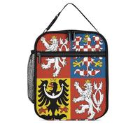 Borsa riutilizzabile per la preparazione dei pasti con stemma della Repubblica Ceca, borsa per il pranzo con chiusura a cerniera, contenitore per il pranzo a prova di perdite per lavoro, ufficio, picn
