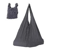 Borsa riutilizzabile per la spesa, 48 x 36 cm, organizer elasticizzato, grande capacità, pieghevole, per spostamenti in mare, aula fitness, picnic, campus, avventura, turismo, stoccaggio, Grigio