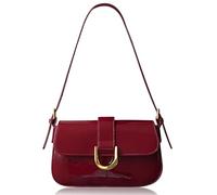 Borsa rossa per donne, borsa a spalla rossa Y2K regolabile con canta con cerniera in pelle alla moda retrò, Y2K