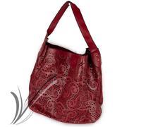 Borsa rossa traforata da donna ufficio grande capiente con tracolla hobo bag