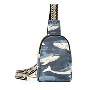 Borsa rustica alla moda con balene per ragazze leggera per le donne in pelle a tracolla per zaino da giorno