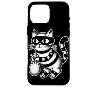 Borsa salvadanaio a forma di gatto ladro gattino nero Custodia per iPhone 16 Pro Max