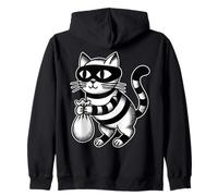 Borsa salvadanaio a Forma di Gatto Ladro Gattino Nero Felpa con Cappuccio
