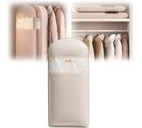 Borsa salvaspazio da appendere, con cerniera a compressione, organizer salvaspazio per piumini, sacchetti sottovuoto (beige, XL)