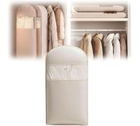 Borsa salvaspazio da appendere, con cerniera a compressione, salvaspazio, organizer per armadio per piumino, sacchetti sottovuoto (beige, grande)