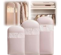 Borsa salvaspazio da appendere, con cerniera a compressione, salvaspazio, organizer salvaspazio per piumino, sacchetti sottovuoto (rosa, (M, L, XL, 3 pezzi)