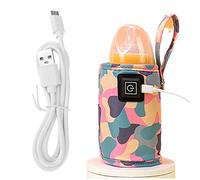 Borsa scalda latte USB - 2023 nuovo scaldabiberon veloce da viaggio, scaldabiberon portatile per auto, da viaggio, con cavi USB, calore delicato per mantenere la temperatura perfetta (rosa)