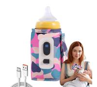 Borsa scaldabagno per latte, scalda biberon portatile | Scaldabagno digitale portatile Scaldalatte USB,Borsa per bottiglia regolabile a 5 velocità per e bottiglia di latte