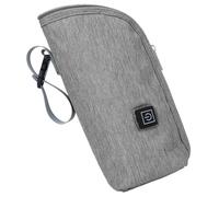 Borsa scaldabiberon con USB, borsa isolante per biberon, borsa termica portatile, borsa termica per biberon, borsa riscaldante per bottiglie di latte, per viaggi al chiuso, viaggi, guida, grigio,