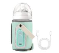 Borsa scaldabiberon portatile con ricarica USB e display LCD, scalda latte elettrico senza fili da 21 W, per viaggi, scalda latte regolabile a 5 marce, compatibile con biberon Tommee Tippee/MAM