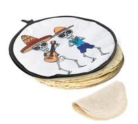 Borsa scaldataco: Scalda tortilla di mais da 30 cm. Microonde. Usa sacchetti di cotone per mantenere il cibo caldo e fresco. Scaldavivande per mais, farina, taco, festa messicana.