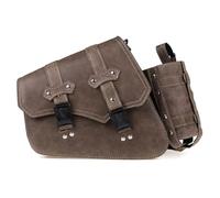 Borsa Sella Posteriore Borse Laterali Per Moto Per Attrezzi Custodia Per Bagagli Marrone Vintage Impermeabili Per Custom Chopper Bobber(Left)