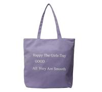 Borsa Semplice In Tela Con Lettera Stampata Per Donna A Tracolla Con Cerniera Capacità Shopper Per Essenziale Quotidiana Alla Strada