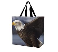 Borsa Shopper Animals Bald Eagle Grande Borsa A Tracolla In Tela Riutilizzabile Personalizzata Tracolla, Per Donna, Shopping, Quotidiano Vita, 50x40cm
