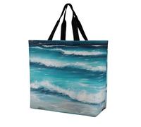 Borsa Shopper Beach Original Seascape Borsa Da Spiaggia Grande Capacità Con Manici Tracolla, Per Donna, Shopping, Lavoro, 50x40cm