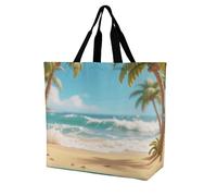Borsa Shopper Beautiful Beach Tote Bag Resistente Borsa Spesa Riutilizzabile Shopping Bags Per Regali Positivi Viaggi Lavoro