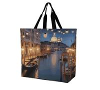 Borsa Shopper Beautiful Venice At Night Borse Della Spesa A Spalla Singola Casual Handbag Shopping Shopping Bags Per Donne Fidanzate Viaggi Regali Positivi