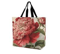 Borsa Shopper Blooming Flowers Printed Tote Bag Resistente Shopping Bags Riutilizzabile Handbag Per Lavoro Regali Per Compleanno Regali Positivi