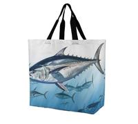 Borsa Shopper Bluefin Tuna Thunnus Borsa A Spalla Con Manici Personalizzata Shopper In Tela, Per Donna, Yoga, Spiaggia, 50x40cm
