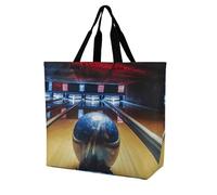 Borsa Shopper Bowling Borse Tote Personalizzata Lavabile Tracolla, Per Scuola, Shopping, Quotidiano Vita, 50x40cm