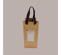 Borsa Shopper Carta Naturale Porta Vasetti con Finestra 8+8x18 cm 20 pezzi