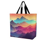 Borsa Shopper Color Mountain Gradient Borse Tote Con Manici Grande Capacità Tracolla, Per Shopping, Quotidiano Vita, Donna, 50x40cm